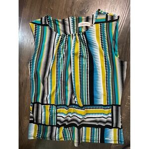 Calvin‎ Klein Sleeveless Top Abstract Print Career Casual Blouse L